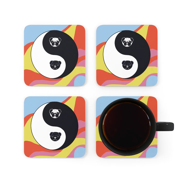 Yin Yang Pancakes Corkwood Coaster Set