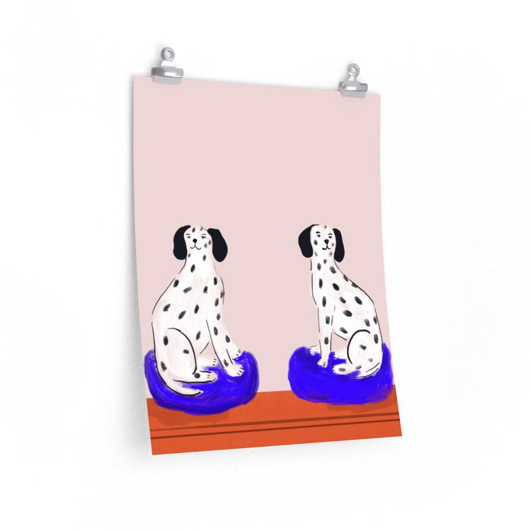 Mantlepiece Dogs vertical poster