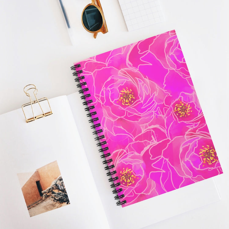 Pink Peonies Spiral Notebook