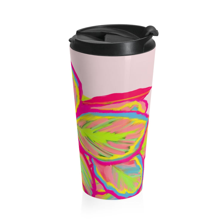 Colourful Calathea Stainless Steel Travel Mug