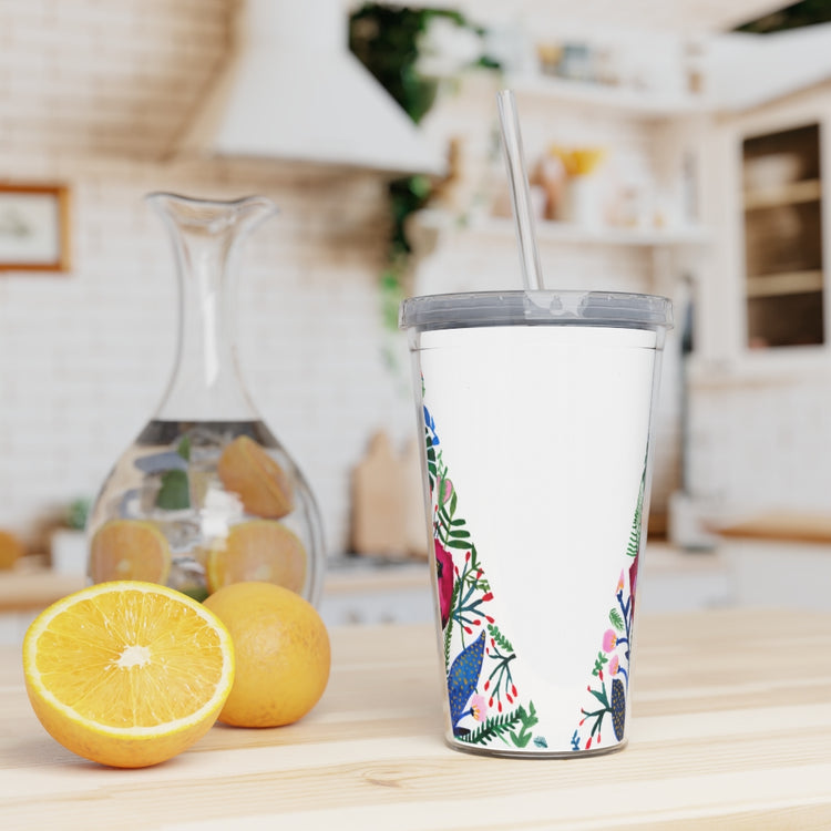 Inside The Mind of a Botantist Plastic Tumbler with Straw