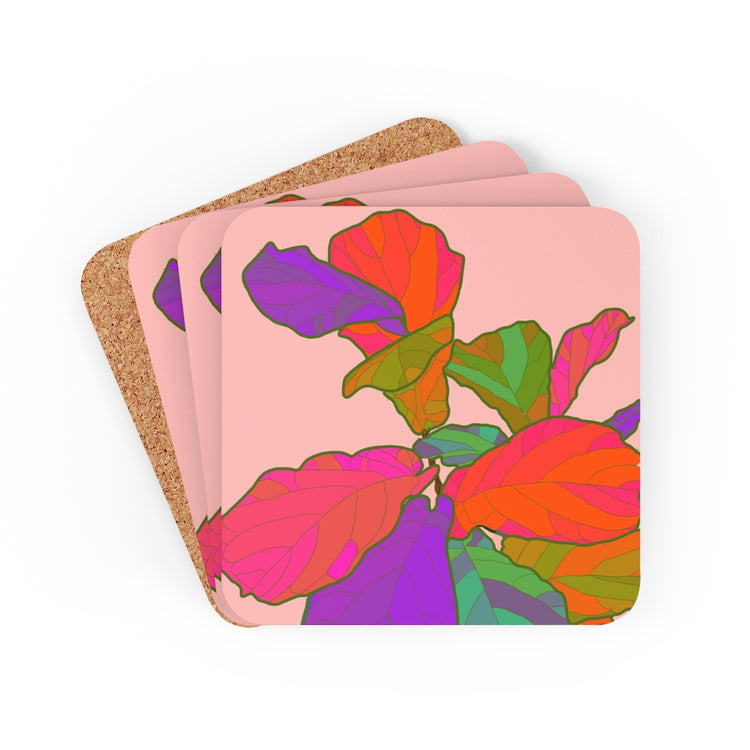Funky Fiddle Corkwood Coaster Set