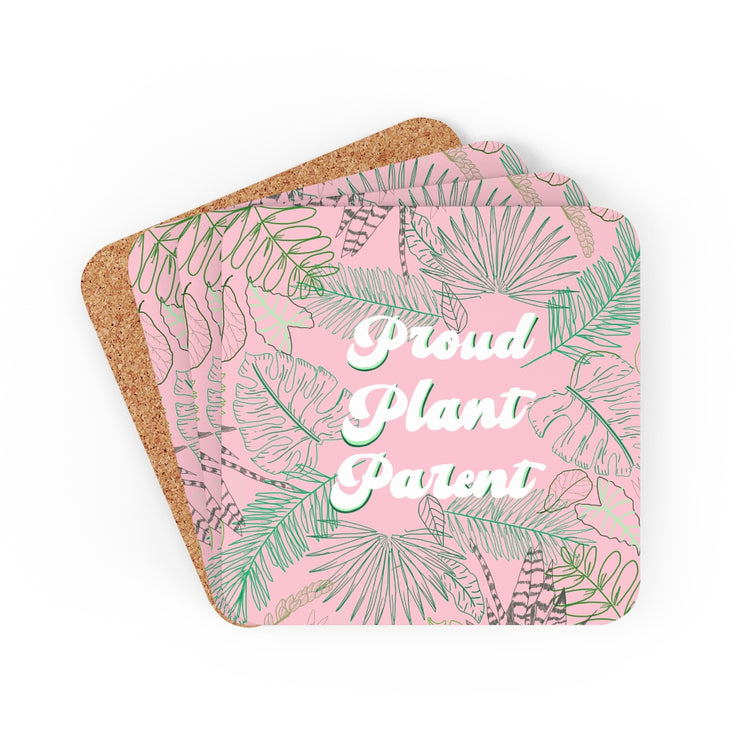 Proud Plant Parent Corkwood Coaster Set
