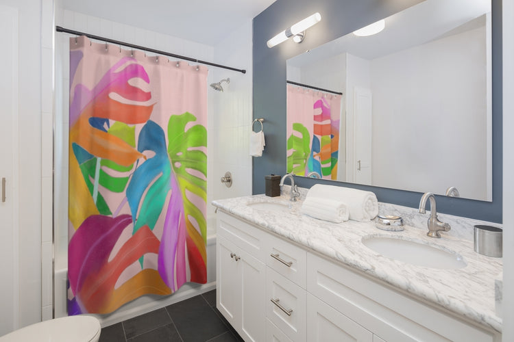 Magical Monstera Shower Curtain