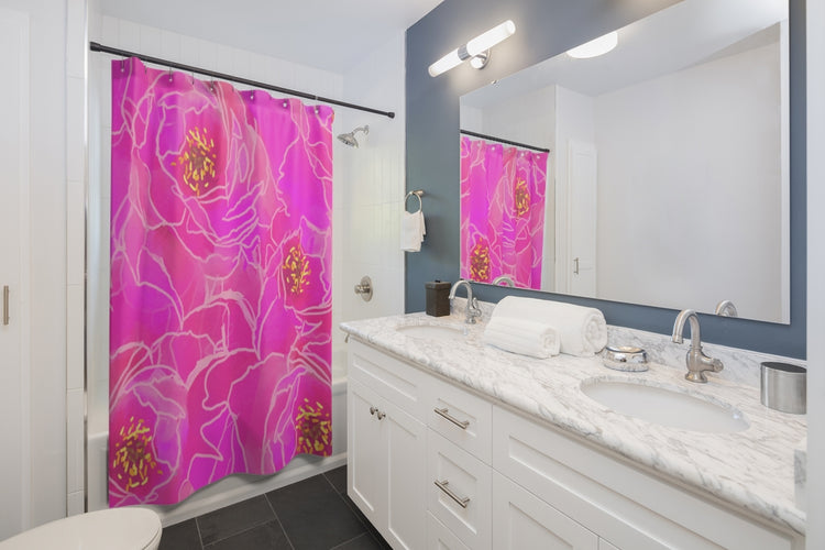 Pink Peonies Shower Curtain