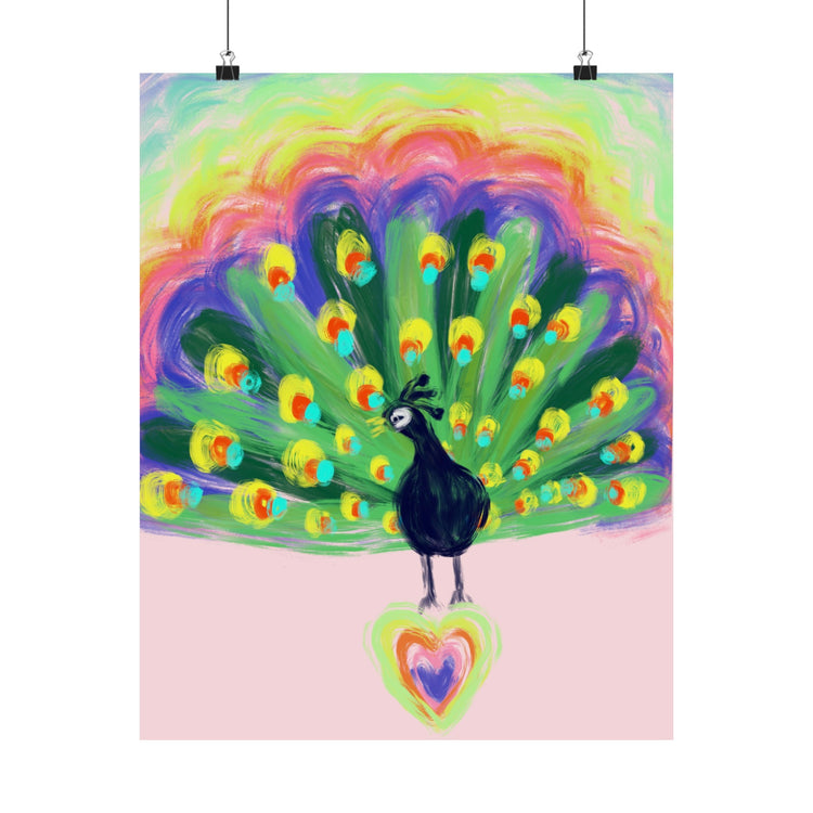 Proud Peacock vertical poster