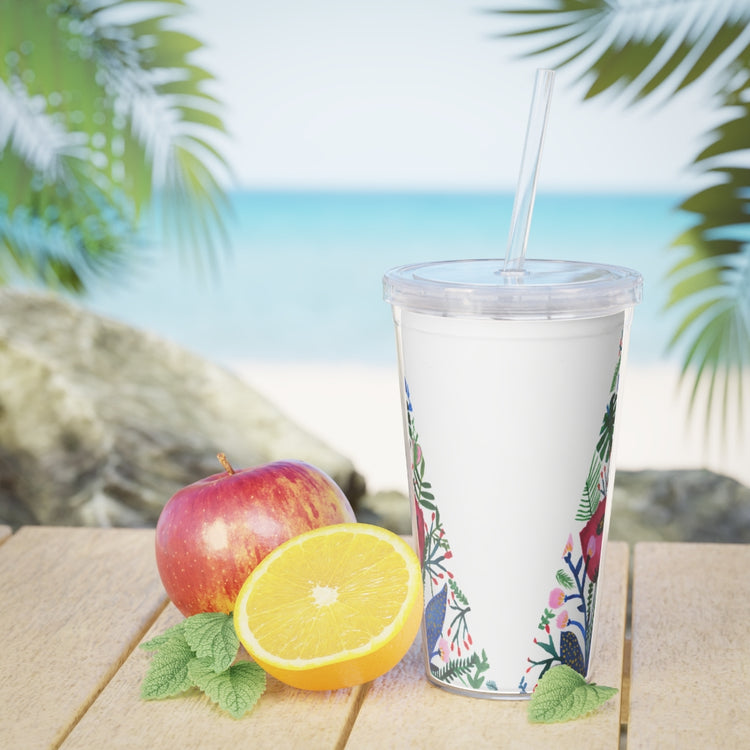 Inside The Mind of a Botantist Plastic Tumbler with Straw