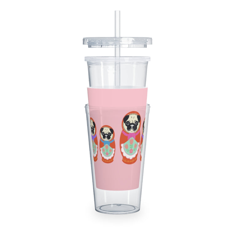 Russian Pancakes Plastic Tumbler with Straw