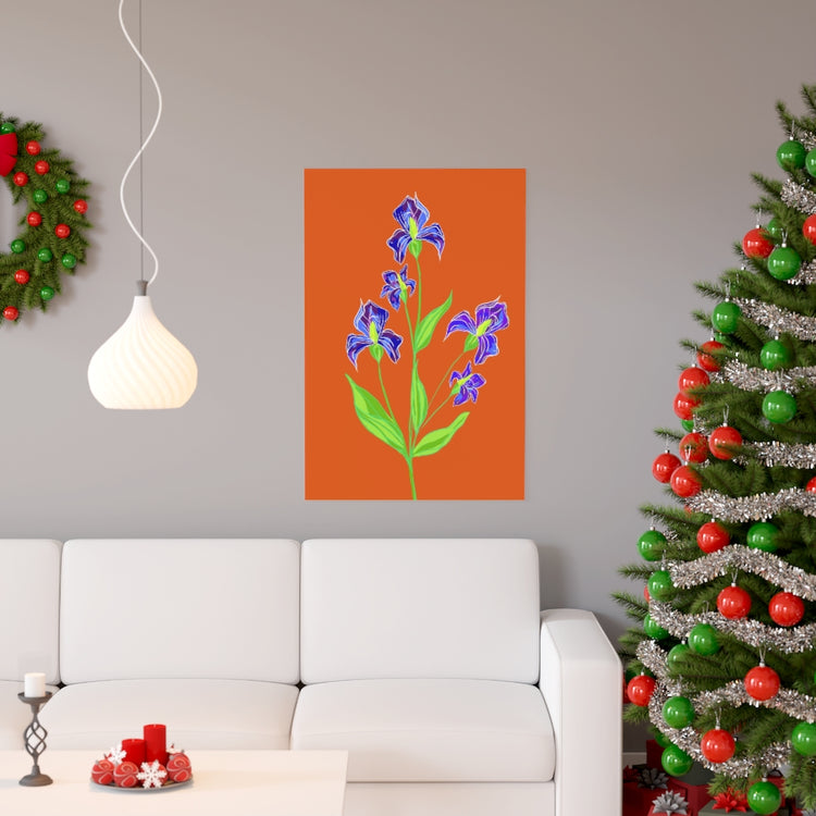 Orange Iris vertical poster
