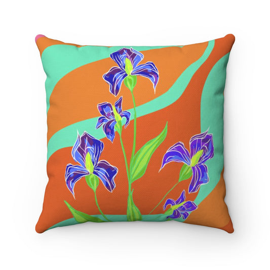 Groovy Iris Square Pillow