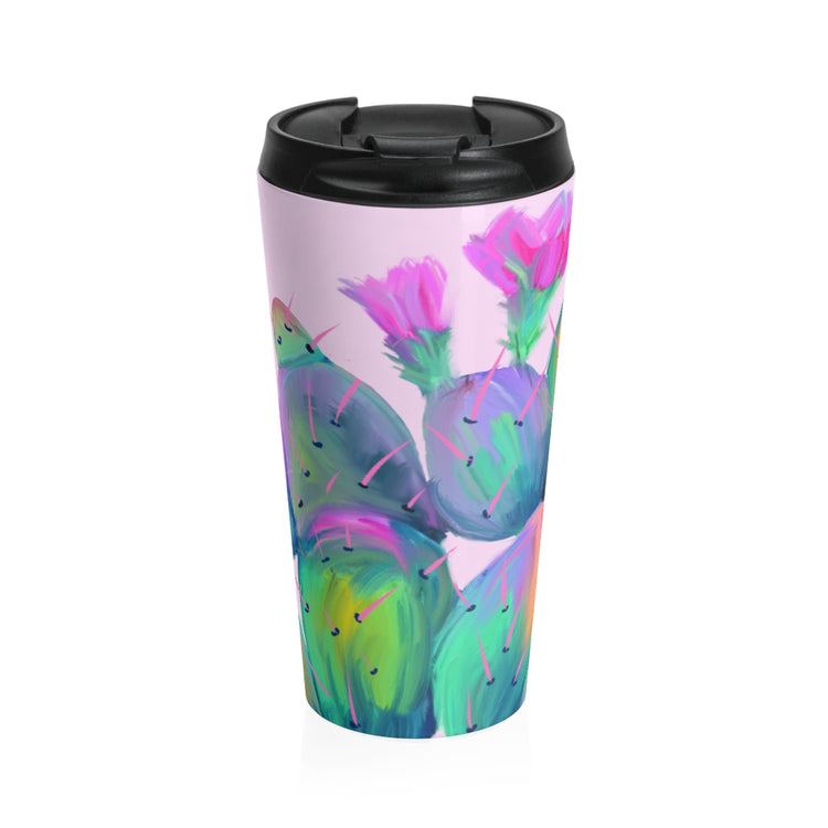 Pink Prickly Pear Stainless Steel Travel Mug