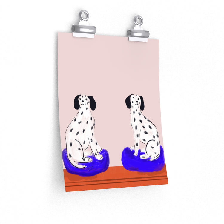 Mantlepiece Dogs vertical poster