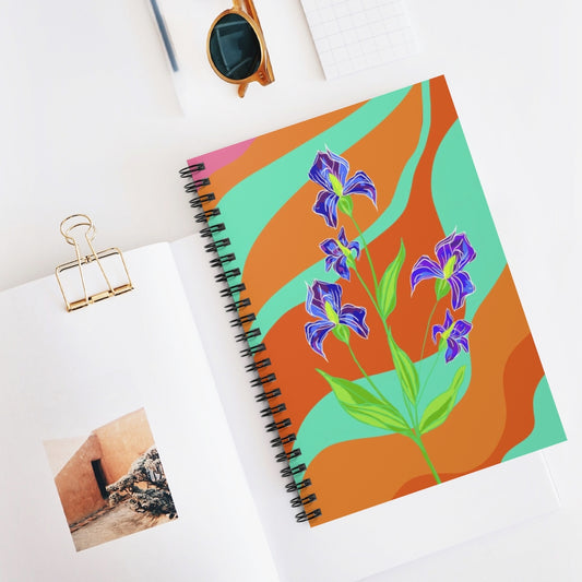 Groovy Iris Spiral Notebook