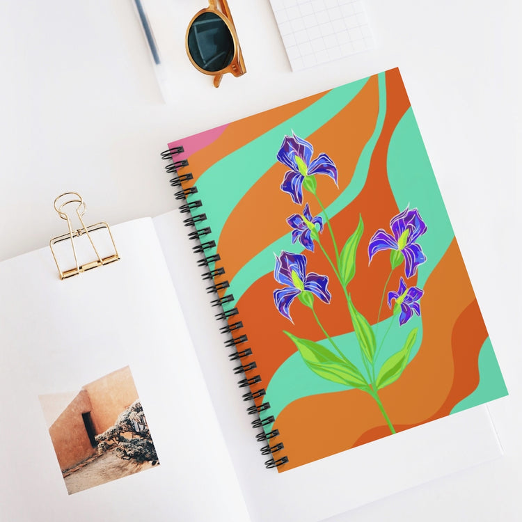 Groovy Iris Spiral Notebook