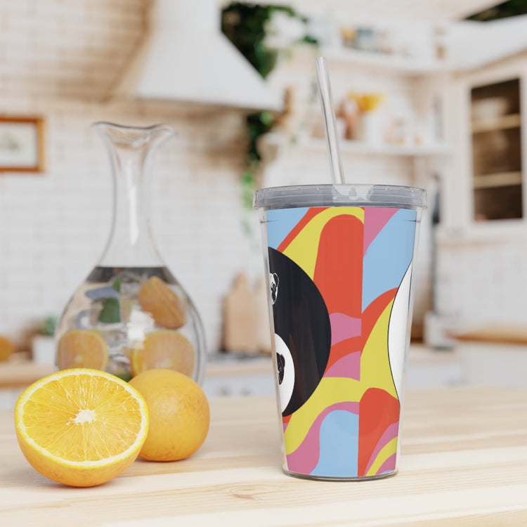 Yin Yang Pancakes Plastic Tumbler with Straw