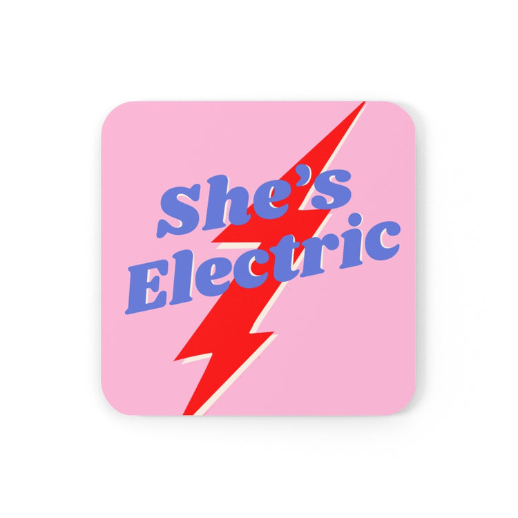 She's Electric Corkwood Coaster Set