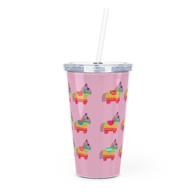 Pinata Party Plastic Tumbler with Straw