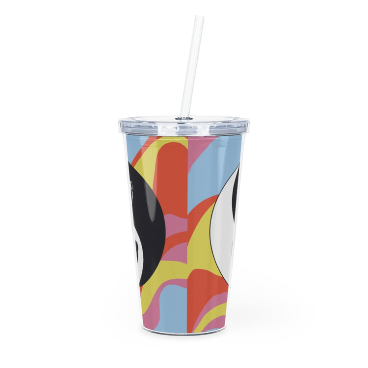Yin Yang Pancakes Plastic Tumbler with Straw