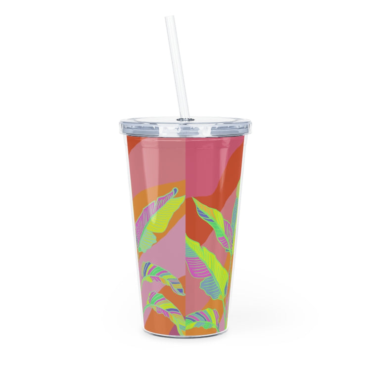 Banana Rave Plastic Tumbler with Straw