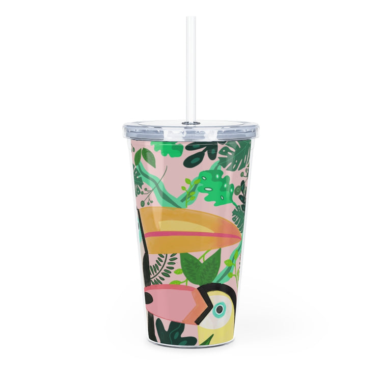 Two Toucan Plastic Tumbler with Straw