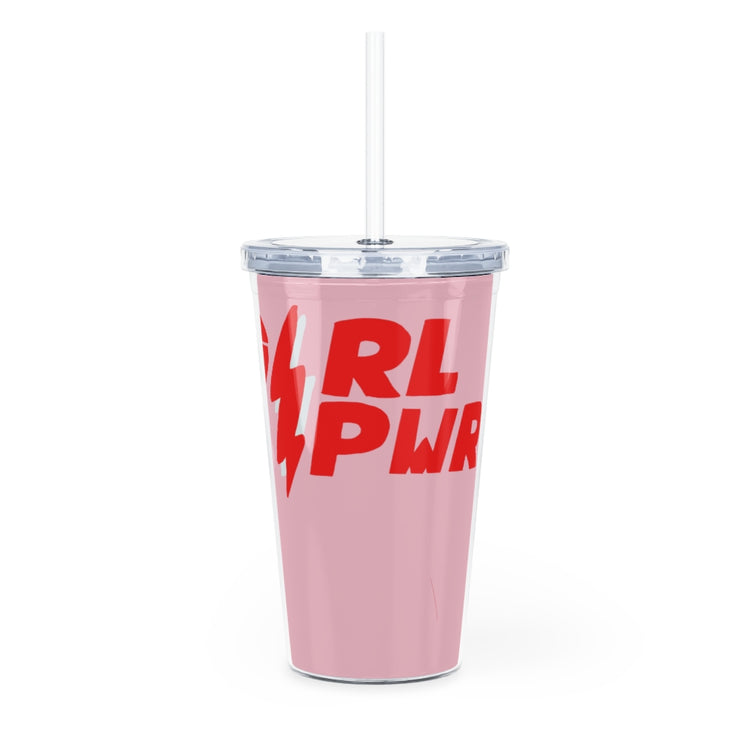 Girl PWR Plastic Tumbler with Straw
