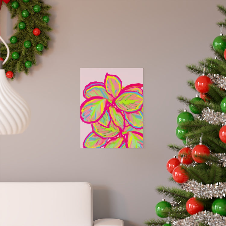 Colourful Calathea vertical poster