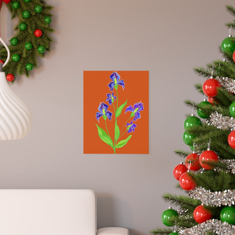 Orange Iris vertical poster