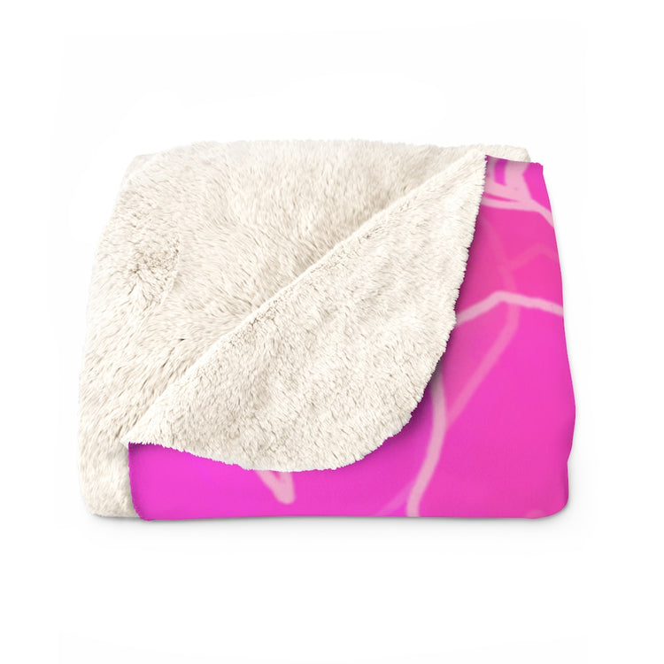 Pink Peonies Sherpa Fleece Blanket