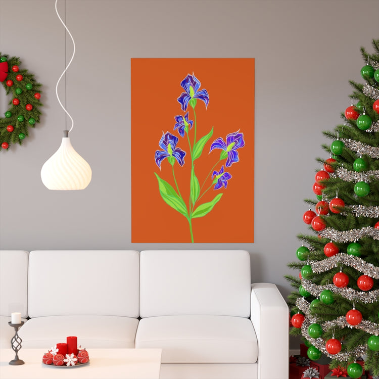Orange Iris vertical poster