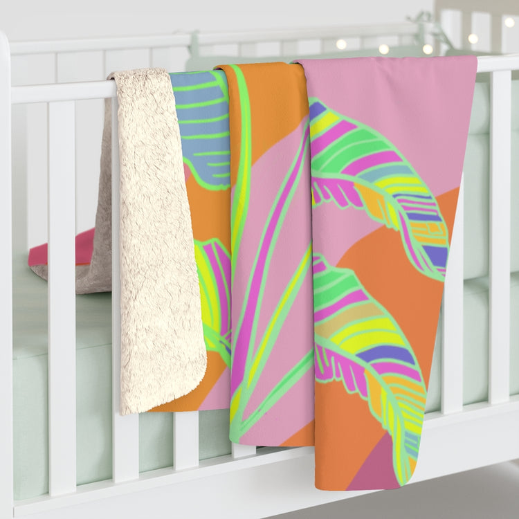 Banana Rave Sherpa Fleece Blanket