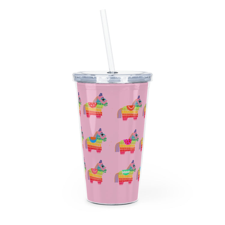 Pinata Party Plastic Tumbler with Straw