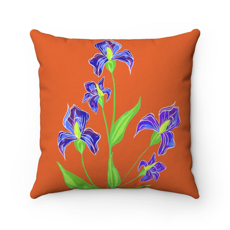 Orange Iris Square Pillow