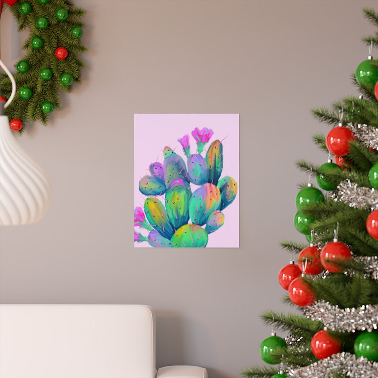 Pink Prickly Pear vertical poster