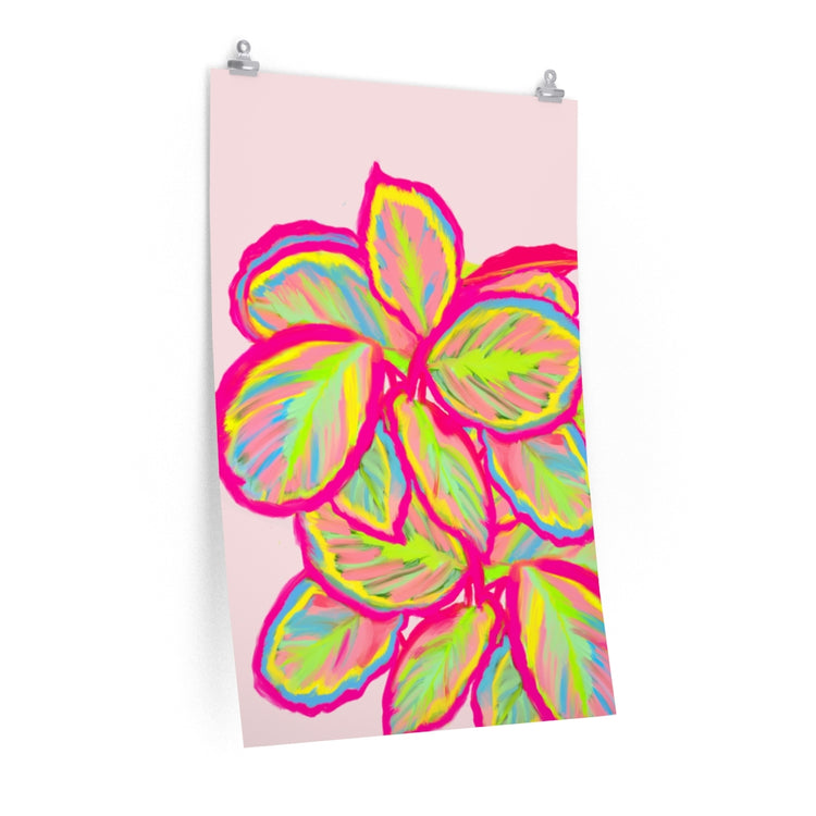 Colourful Calathea vertical poster
