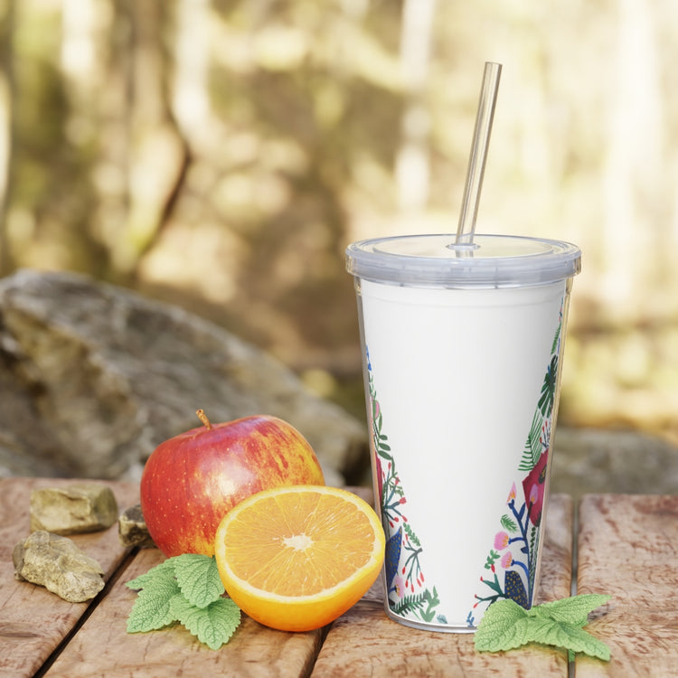 Inside The Mind of a Botantist Plastic Tumbler with Straw