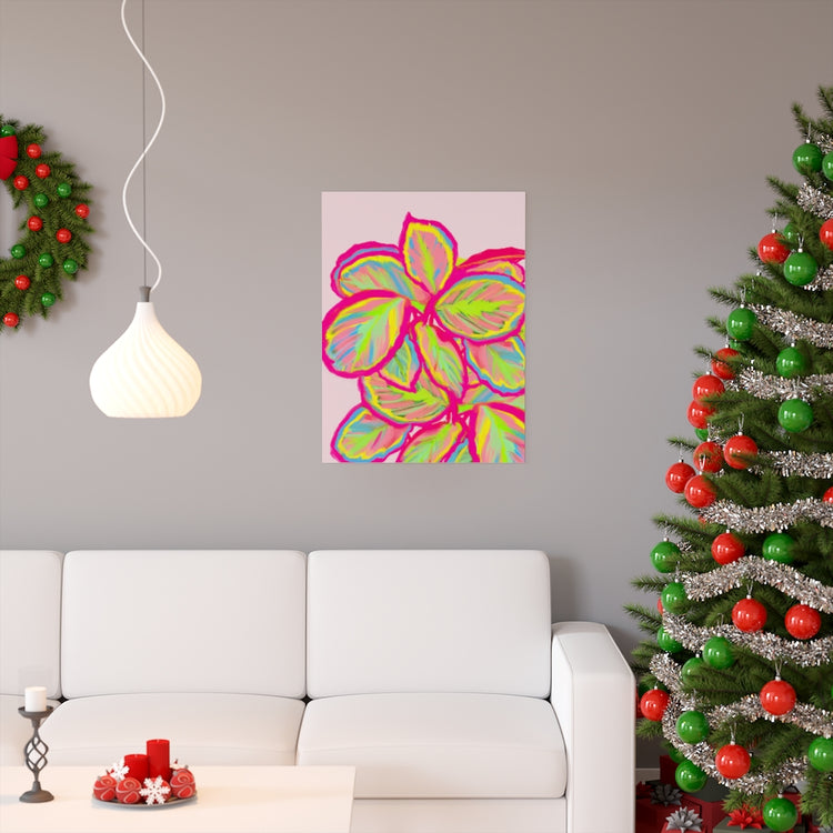 Colourful Calathea vertical poster