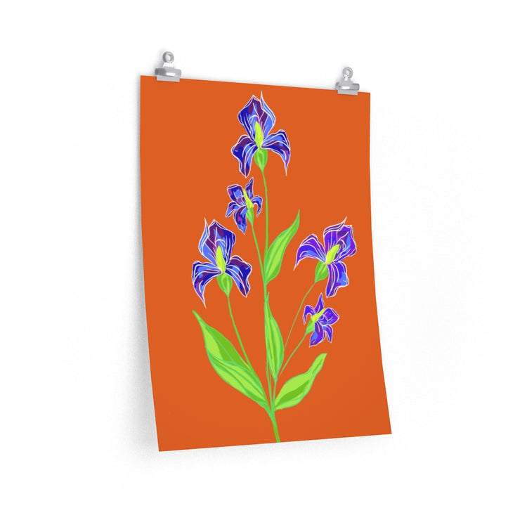 Orange Iris vertical poster