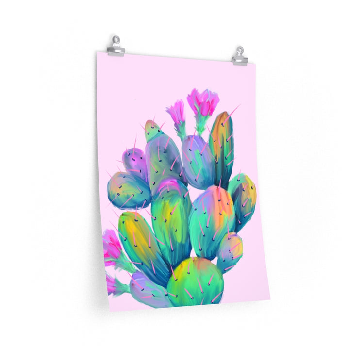 Pink Prickly Pear vertical poster