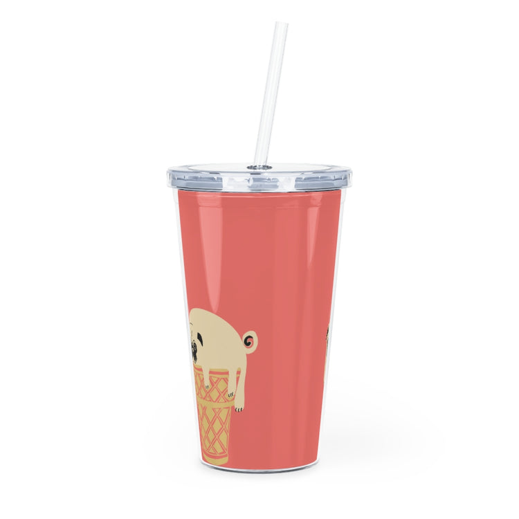 Pancakes and Ice Cream Plastic Tumbler with Straw