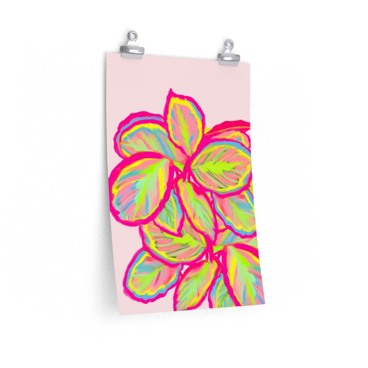 Colourful Calathea vertical poster