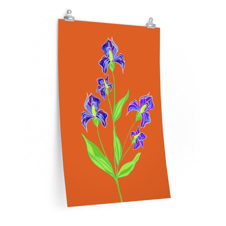 Orange Iris vertical poster