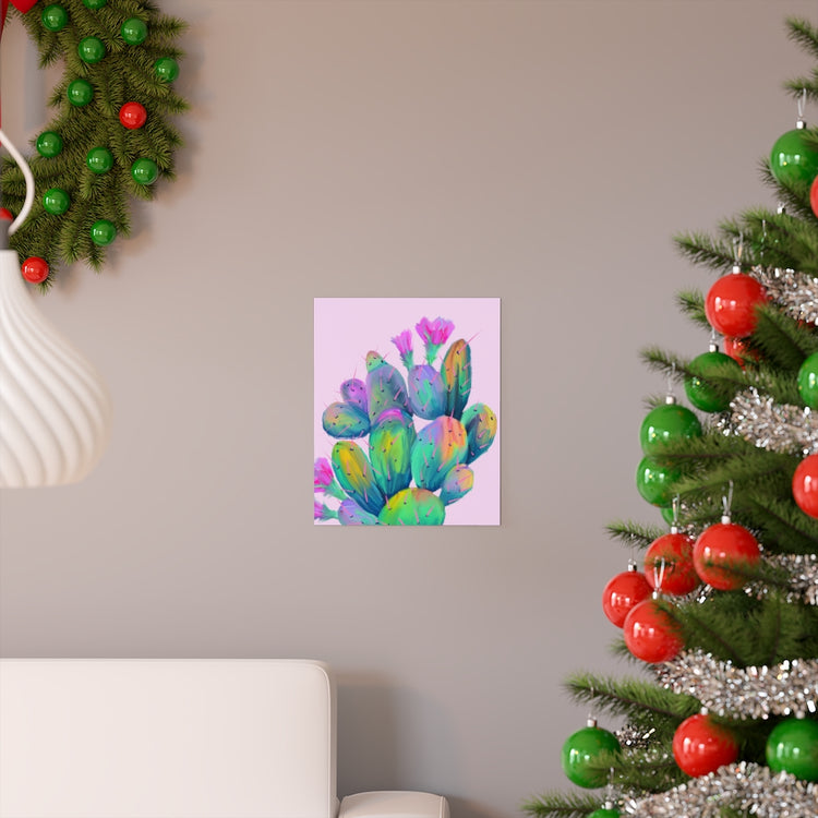 Pink Prickly Pear vertical poster