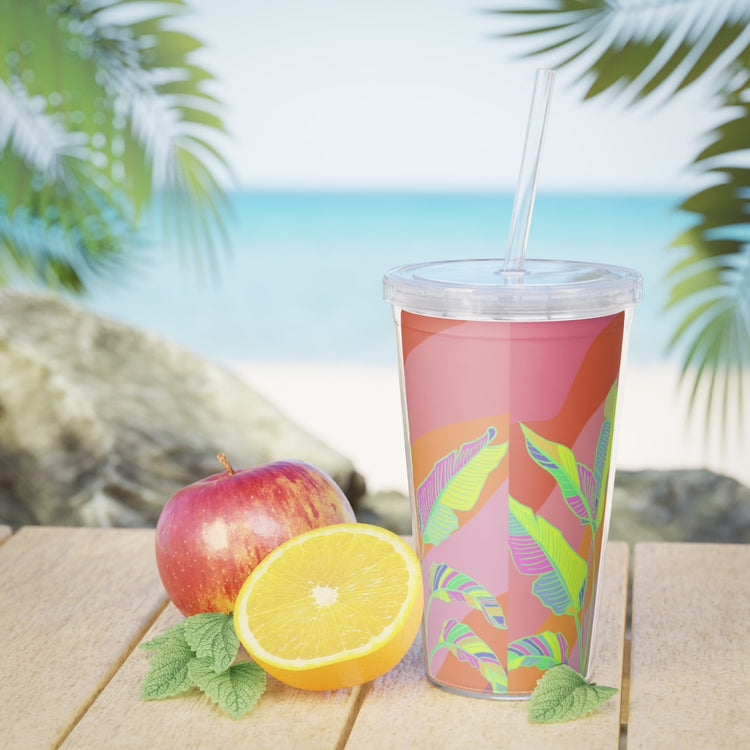 Banana Rave Plastic Tumbler with Straw