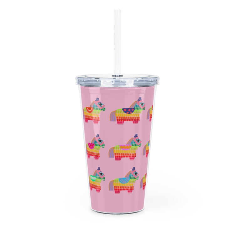 Pinata Party Plastic Tumbler with Straw