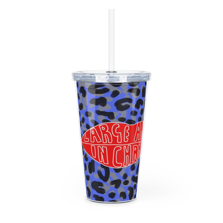 Large and In Charge Plastic Tumbler with Straw