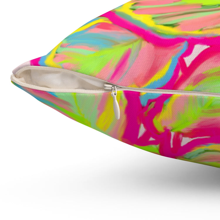 Colourful Calathea Square Pillow
