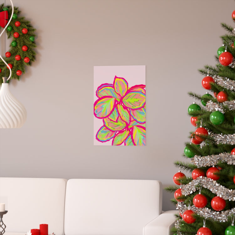 Colourful Calathea vertical poster
