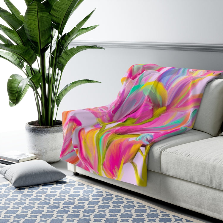 Mighty Magnolias Sherpa Fleece Blanket