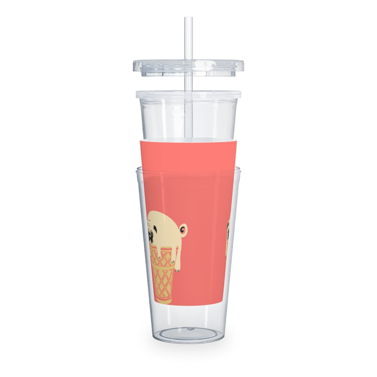 Pancakes and Ice Cream Plastic Tumbler with Straw