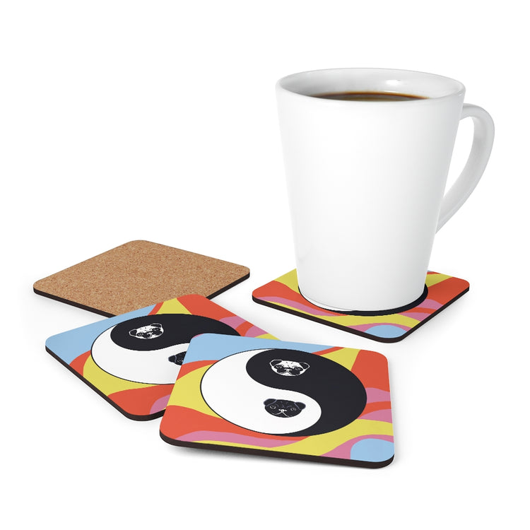 Yin Yang Pancakes Corkwood Coaster Set